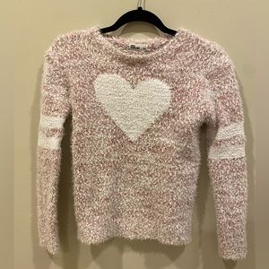 Epic Threads Pink White Heart Girls’ Sweater Size L Created for Macy's